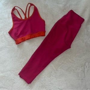 POP Fit Pink and Orange Sports Bra Set
